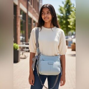 London Fog Light Blue Crossbody Bag